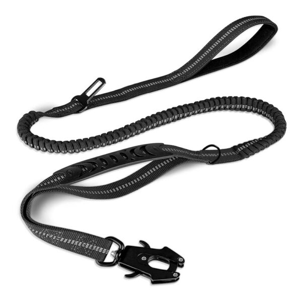 Reflective Shock Absorbing Pet Leashes with Car Seatbelt for Large Dogs Heavy Duty Tactical Bungee No Pull Dog Leash