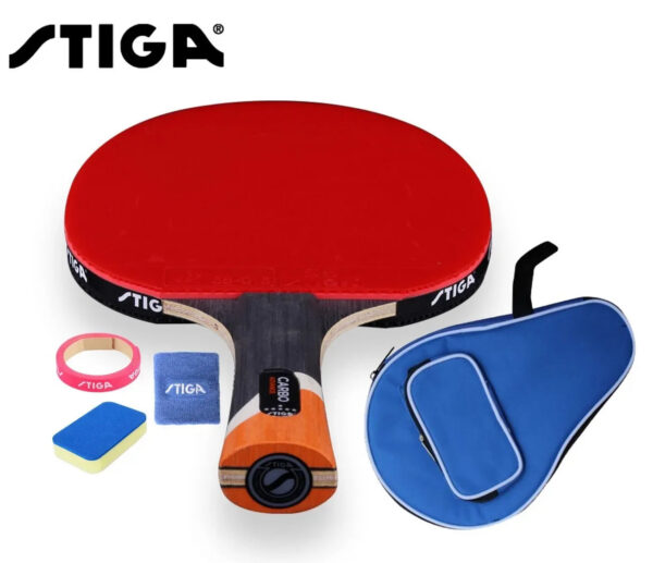 2605af215515468c Original Stiga 6 stars Table tennis racket Ddouble Pimples-in rubber Ping Pong Racket tenis de mesa table tennis with cover