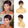 Short Straight Wigs Natural Color Brazilian Remy Pixie Cut Cheap Human Hair Wig For Black Women MYLOCKME