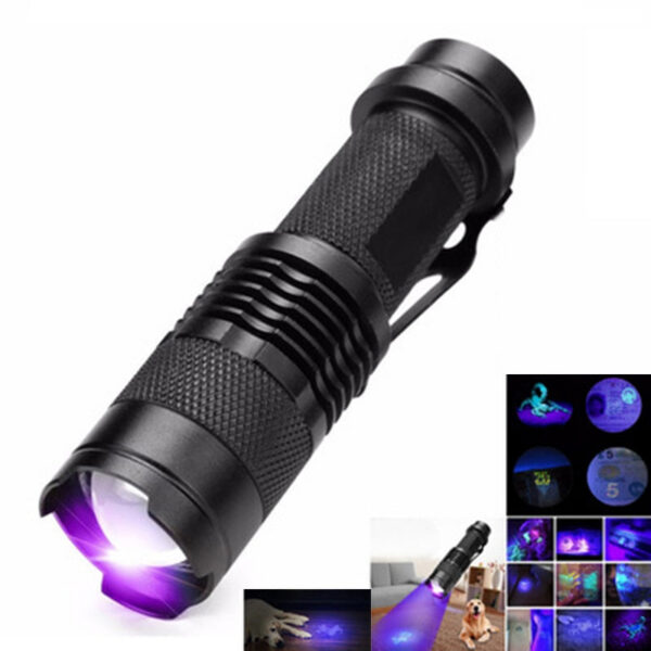 260babdf71c6c72c UV LED Portable 395nm Black Light Wavelength Violet Flashlight Pet Urine Scorpion Feminine Hygiene Detector Torch
