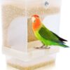 Rypet No Mess Automatic Bird Feeder Transparent Food Container Cage Acrylic Parrot Feeder Accessories for Small Birds Parrot Cockatoo Canary