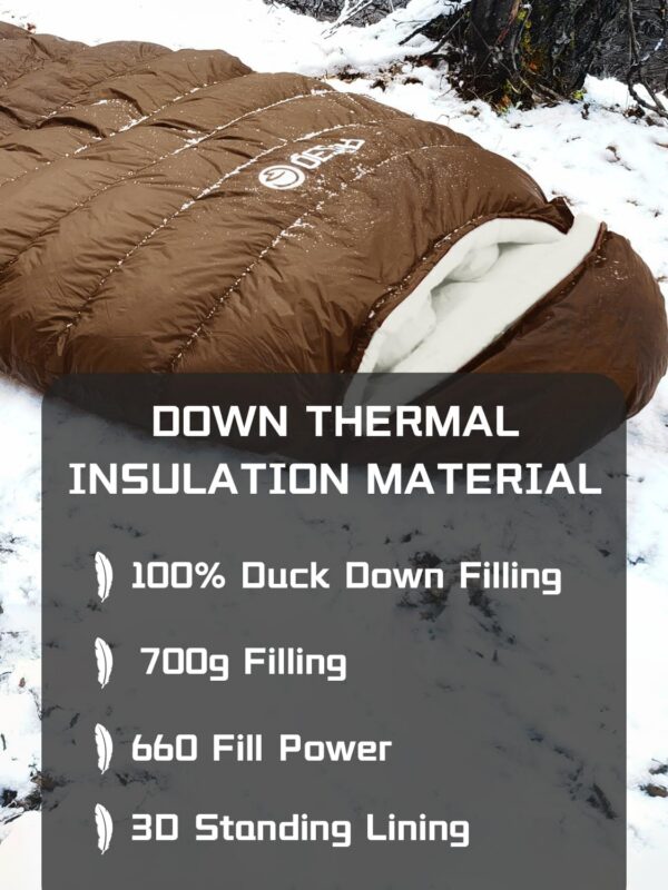 QEZER Winter Sleeping Bag for Adults,Lightweight Down Sleeping Bag [1260g/1560g ] 0°C bis -20°C for 4 Season Backpacking,Hiking,Camping and Mountaineering Outdoor with 660 FP Duck Down