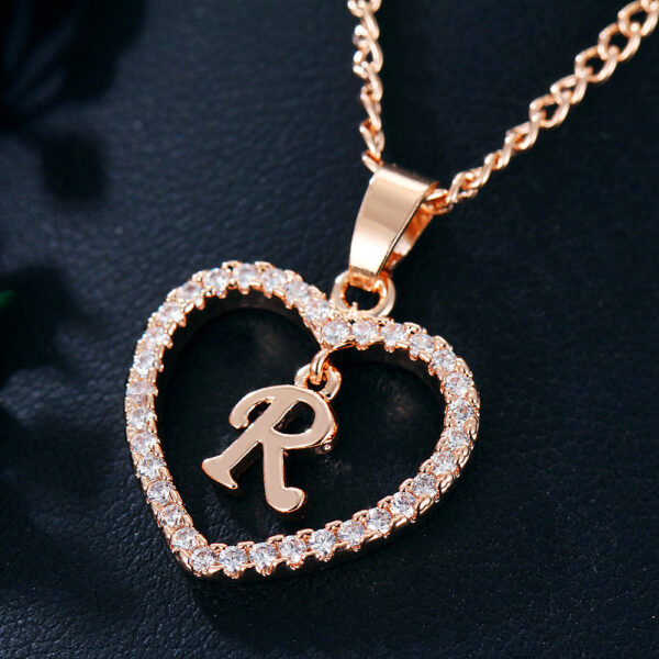 26 Letter Zircon Necklace Jewelry Love Pendant