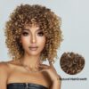 262313a9efa6ab4a Brown Blonde Synthetic for Women Short Kinky Curly Afro Wigs Glueless Cosplay Hair
