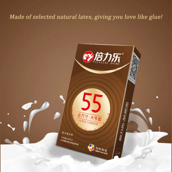 Ultra Thin Large Condom 55/56/58/60mm Penis Sleeves Condom Lubricant Glossy Natural Latex Adult Erotic Safer Sex Products