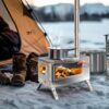 262a9d9cfe4c46d3 UNHO Camping Tent Stove: Portable Wood Burning Stove Stainless Steel Outdoor Cooking Heater Log Burner with 7 Chimney Pipes for Tent Shelter Garden Silver