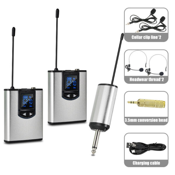 UHF Wireless Lavalier Microphone With Bodypack Transmitter Instructional Lecture Interview Vlog Live Recording