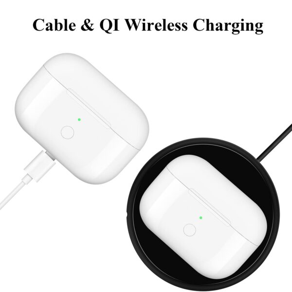 263bf0692c593b8a Wireless Charging Compatible AirPod Pro, Charger Case Replacement for Air Pod Pro with Bluetooth Pairing Sync Button
