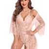 Avidlove Women Sexy Set 2 Piece Kimono Robe with Lace Teddy Lingerie Bodysuit