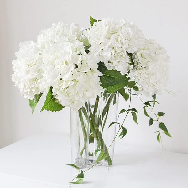 2641cc4c9d25c218 3PCS 22 inch Lifelike Artificial Hydrangea Large Real Touch Flowers Artificial Flowers Dry Flowers Outdoor Wedding Christmas Office Family Party Living Room Table Decoration (White)