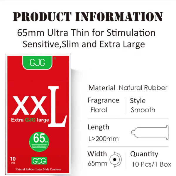 10pcs/Box Extra Large Ultra Thin Lubricated Condom 56MM Smooth Latex Penis Condoms for Male Adult Sex Dick Cock Sleeve for Homme