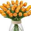266ee7ef3744c95f 24 Pcs White Tulips Artificial Flowers Real Touch Fake Tulips Fake Flowers for Decoration 13.5" Faux Tulips Faux Flowers Bulk Artificial Tulips Flowers for Vase Centerpieces Home Wedding Bouquet