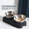 268cadfbcf25d767 Cat Bowls - Elevated Cat Food Bowls, Anti Vomiting Cat Bowl Set, Stainless Steel Cat Bowls,Cat Bowls for Food and Water, Raised Cat Bowls for Indoor Cats, Orthopedic Cat Bowl
