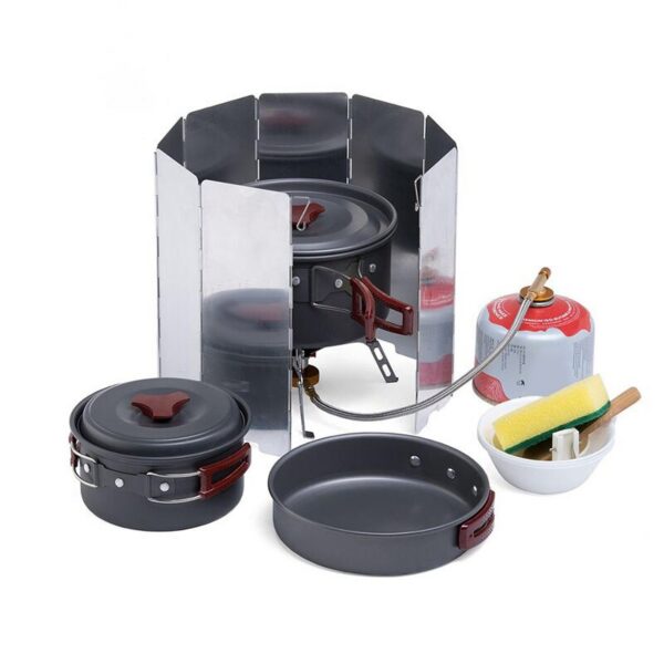 2698690bd30d8a16 Ultralight Outdoor 10 Plates Shield Camping Stoves Windshield Foldable Gas Cookers Wind Deflectors Stove