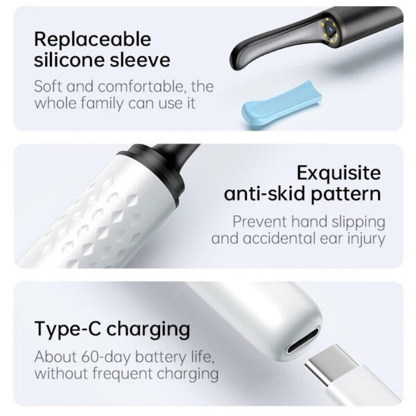 WIFI Visual Cleaner Otoscope with 6 LED Lights 4.0mm Mini Ear Wax Removal Tool With Camera Take Video 500W HD Earpick
