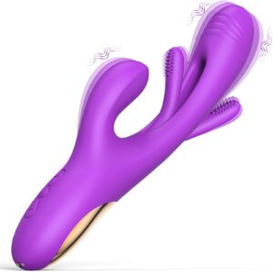 26ac93f61ef34de3 Dildo Rabbit Toys-LOVENOTE G Spot Vibrator Massager for Women Clitoral Nipple Stimulation, 3 in 1 with 14 Vibration & 7 Tongue Licking Flapping, Adult Sex Toys (Red)