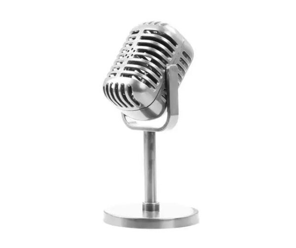 Simulation Props Retro Dynamic Vocal Microphone Vintage Style Wireless Mini Mic Universal Stand Stage Performance Karaoke