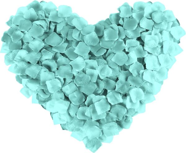 1000 Pcs Artificial Silk Rose Petals Decoration Wedding Party Turquoise Blue