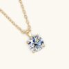 D Color 1ct Moissanite Pendant Necklace for Women Gold Plated Certified Original Sier Diamond Necklaces Fine Jewelry
