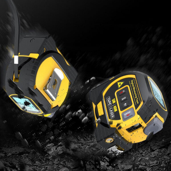 3in1 Laser Rangefinder 5m Tape Measure Ruler LCD Display Distance Meter Building Measurement Area Volume Surveying Device