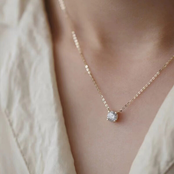 26c94accb663087e Jkeli S Pure sier gold pendant Multi-functional single diamond with six claws Zircon necklace for women gift
