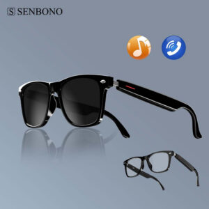26cab2c4d9ede68b SENBONO E13 Smart Glasses:Blue Light Filtering Polarized Sunglass Lenses Audio Built-in Mic Speakers Touch & Voice Assistant