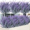 26ce485031696cf5 Ouddy Decor 24 Bundles Artificial Lavender Flowers Fake Plastic Purple Flowers Outside UV Resistant for Home Wedding Kitchen Garden Patio Window Box Centerpieces Indoor Outdoor Decor (Gray Purple)