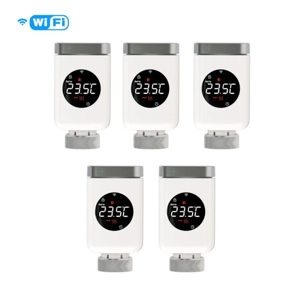 26df5c69205c4271 MOES Tuya Smart Wifi/ZigBee Thermostatic Radiator Valve TRV Programmable App Remote Temperature Controller with Alexa GoogleHome