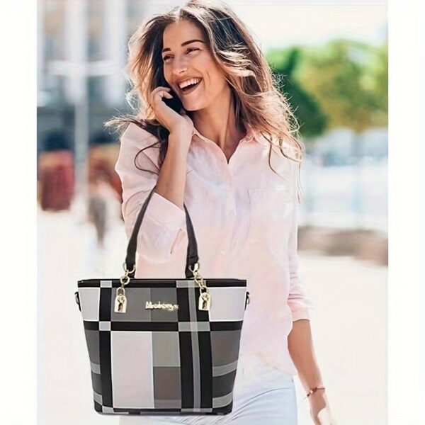 26e0849c1b02055f 6-Pcs Womens Handbags Tote Bags Shoulder Bag Leather Purses Satchel Bag Top-Handle Handbag Crossbody Bag Wallet Clutch