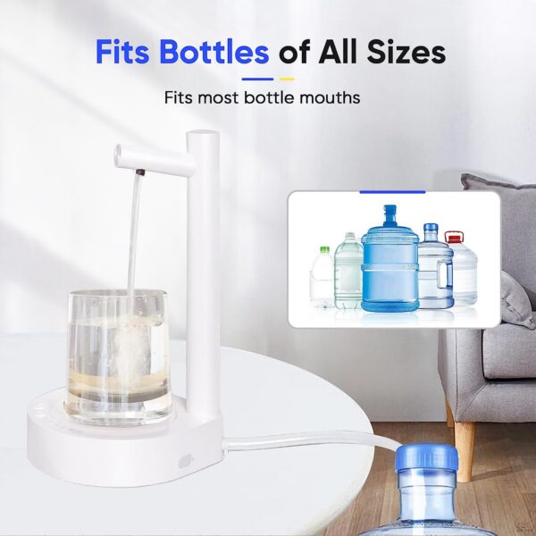 Desktop Bottle Dispenser Automatic Smart Electric Water Dispensers for 5 Gallon & Universal Bottles USB Charging 7 Levels