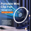 Camping Fan8000mAh Rechargeable Desktop Portable Air Circulator Wireless Ceig Electric With LED Light Clip-on Home Fan