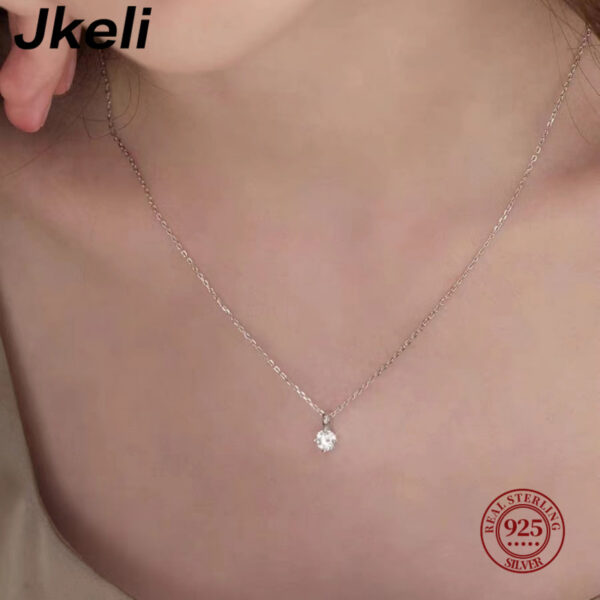 26f5d186758b7ec8 Jkeli -S Pure sier 14k gold pendant Multi-functional single diamond with six claws Zircon necklace for women gift