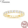 Trumium Sier Wedding Round Zirconia Diamond Full Eternity Stackable Engagement Ring for Women Jewelry 3mm