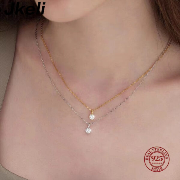 26ffaa9b07b2fdc3 Jkeli -S Pure sier 14k gold pendant Multi-functional single diamond with six claws Zircon necklace for women gift