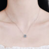 2709a0670426ce78 Certified Necklace for Women 0.5-2CT VVS Brilliant Moissanite Diamond Halo Pendent Necklaces Anniversary Gift