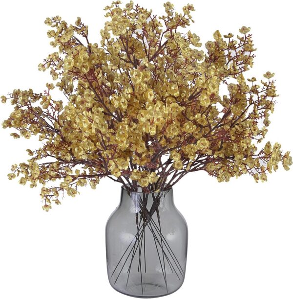 2726ca2d00f7e153 Momkids 6 Pcs Babys Breath Bulk Artificial Faux Silk Flower Gypsophila Bouquet Winter Real Touch Fake Floral for Office Kitchen Wedding Restaurant Centerpieces Christmas Party Decor (White)