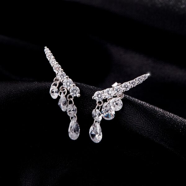 27345b5633def3a7 MODIAN 925 Sterling Silver Sparkling Geometric Water Drop CZ Stud Earrings For Women Wedding Engagement Fine Jewelry Gifts