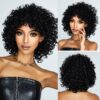 273af5a38ec39f64 Brown Blonde Synthetic for Women Short Kinky Curly Afro Wigs Glueless Cosplay Hair