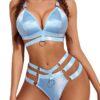Avidlove for Women O-Ring Linked Cut Out Choker Bra and Panty Set Bondage Lingerie 3 Pieces