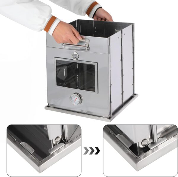 REDCAMP Faltbarer Campingofen mit 3-stufigem Grill, Mini Edelstahlofen zum Backen, Grillen, Outdoor Kochen