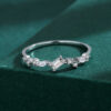 2024 NEW Trend Diamond Couple Rings For Women Real S Sier Rectangle Crystal Zircon Engagement Valentine Gift Jewelry