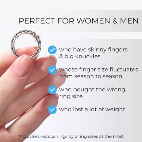 Sizer Loose Rings 12 Pack, 2 Sizes Different Band Widths u2013 Silicone Size Adjuster - Invisible Ring Guards for Women and Men by 5 STARS UNITED