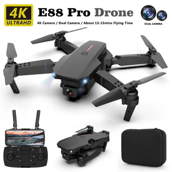 E88Pro RC Drone Profesional HD 4k Rc Dual-Camera Wide-Angle Head Remote Quadcopter Airplane Helicopter Dron Toy