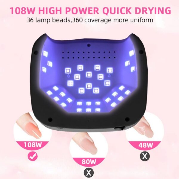 36LEDS Rechargeable UV LED Professional Cordless Gel Polish Drying Lamp For Manicure With Built-in Battery Nail Art
