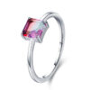 279157fd209c3550 Modian Fashion Cocktail Color Ring Pure 925 Sterling Silver 6 Shape Geometric Tourmaline Finger Rings for Women Fine Jewelry