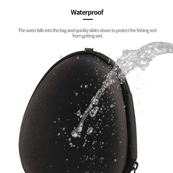 27a7a10f60f90906 Portable Bag Protective Case Black 15.5cm Waterproof EVA Outdoor Cover Boxs For Spinning Reel Fishing Tools Tackles
