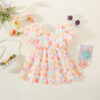Infants Summer Children Clothes Sweet Baby Girl Dress Korean Style Colorful Flower Dresses Soft Skin-friendly 0-3 Y Kid Toddlers