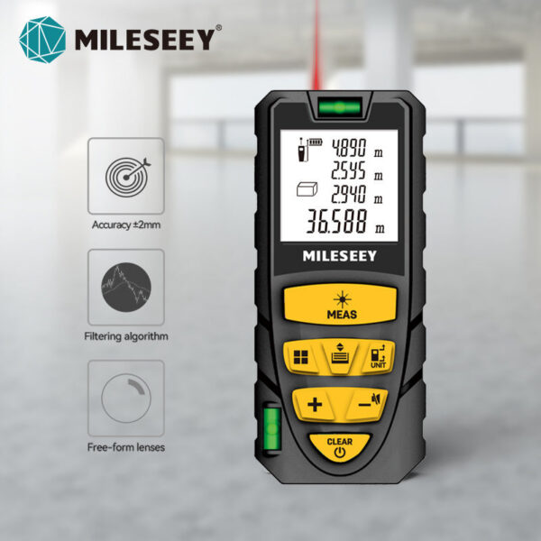 27b2e7aa7aa07f95 MILESEEY S2 Tape Measure 40M 60M 80M 100M 120M Double Horizontal Bubble Laser Distance Meter