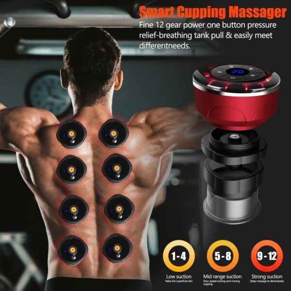 27b809c0a3b847d4 8 Cups Electric Cupping Massager Gua Sha Vacuum Suction Cups Ems Anti Cellulite Magnet Therapy Scraping Fat Burner Body Massager