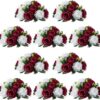27bdd13632389efc NUPTIO Flower Ball Arrangement Bouquet - 2 Pcs 9.5 inch Diameter Dusty Rose Fake Flowers Roses Balls for Centerpieces Tables - Artificial Rose Arrangements for Wedding Centerpiece Table Decorations